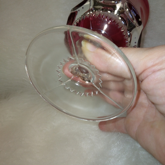 MCM Pressed Glass Goblets. No cracks, some wear, 2 small bubbles - Picture 9 of 12